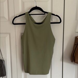 Athleta Green longline Fitted Sleeveless Tank Top